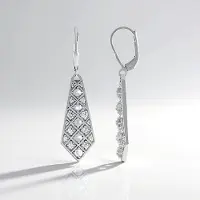 Cavill - 925 Sterling Zilver Oorbellen - Blauwe Maansteen 0,9ct & Zirkonen 0,87ct - Rhodium Verguld - Elegant Ladder Design - Handgemaakt - Dames