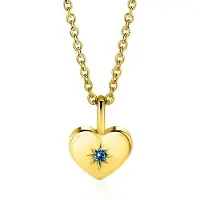 Zinzi DECEMBER hanger 12mm gold plated hart geboortesteen blauw topaas zirconia (zonder collier)