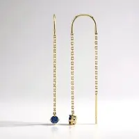Cavill - Gouden Oorbellen 9K Geelgoud - Blauwe Ceylon Saffier 0,224 ct - Elegant Design - Luxe Sieraden met Edelstenen uit Sri Lanka