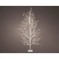 Lumineo Warm wit 1350 Micro-LED verlichte boom pvc wit H 150 cm