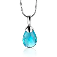 Zinzi zilveren hanger peervorm turquoise ZIH1171T