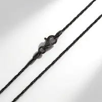 Cavill - Zilveren Ketting Heren - 925 Sterling Zilver - Zwart Gerutheneerd - Criss Cross Design - 60 cm - Stijlvol & Modern