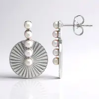 Cavill - Zilveren Zoetwaterkweekparels Oorbellen - 925 Sterling Zilver Gerhodineerd - Monosono Collection - Elegante Ronde Parels 21 mm