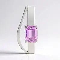 Cavill - Zilveren hanger met 1,87 ct achthoekige trapgeslepen kunziet - 925 zilver met palladium - Uniek elegant sieraad dames