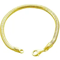 Cavill - Zilveren Slangenketting 45 cm - Massief 925 Sterling Zilver Verguld - Elegante, flexibele ketting - Glanzende zilveren sieraden - 4333VK