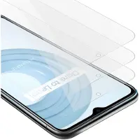 Cadorabo 3x Screenprotector geschikt voor Realme C21 - Beschermende Pantser Film in KRISTALHELDER - Getemperd (Tempered) Display beschermend glas in 9H hardheid met 3D Touch