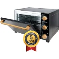 Bestron Grill Oven 1500W - AOV31BW - 31 Liter - Temperatuur tot 230°C - Heteluchtfunctie - Grillfunctie - Zwart/hout - 5 jaar garantie