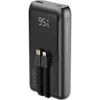 Gembird 20W Snelladende powerbank met geïntegreerde kabels - 20000 mAh