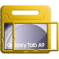HappyCase Candy+ Kinder Hoes Geschikt voor Samsung Galaxy Tab A11 / Tab A9 | Tablethoes met Ingebouwde Screenprotector | Kindvriendelijk | Beschermhoes | Handvat en Standaard | Kinderhoes | Geel