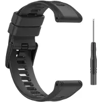 Eforyou Siliconen bandje voor Garmin Forerunner o.a. 945, 955 en 965 - Zwart | Inclusief gereedschap