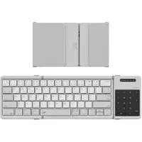 NILLKIN Cube Pocket Keyboard - Opvouwbaar Bluetooth Toetsenbord - Touchpad & Numeriek Toetsenblok - 64 Toetsen - Tri-Fold - iOS/Android/macOS/Windows - Licht & Compact - Grijs