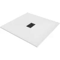 Mexen Hugo vierkante douchebak SMC 100 x 100 , wit, zwarte afdekking - 42101010-B