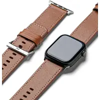Ringke Leather One Basic Bold - Bandje Geschikt voor Apple Watch 1-10/SE/Ultra (2) - 49MM / 45MM / 44MM / 42MM - Bruin