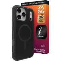 Zagg Sedona Snap - Hoesje Geschikt voor iPhone 17 Pro Max - Compatibel met MagSafe - Grafeen Back Cover - Zwart