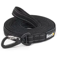 Lionto Trainingslijn lang, antislip grip & reflecterend zwart 5 m