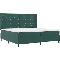 vidaXL Boxspring bed met matras Donkergroen 200 x 200 cm Fluweel
