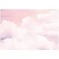 WALLARENA - Fotobehang - 200x140 cm - fototapete voor meisjes met roze wolken en een blauwe lucht
