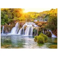 WALLARENA - Fotobehang - 150x105 cm - 3D waterval landschap voor slaapkamer en woonkamer