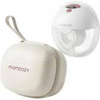 MOMCOZY M5 Smart – Handsfree Borstkolf – 1 Stuk – Elektrisch – Stil & Compact – Met Borstschild Inserts - Wit/Rood