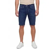 Replay Straight fit denim korte broek donkerblauw