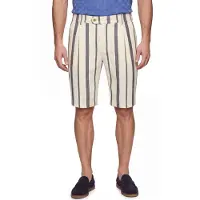 Born with Appetite Bermuda creme gestreept bruin Clark flatfront