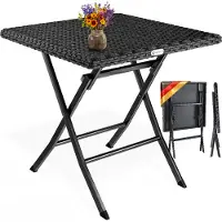Casaria Klaptafel Rome Zwart Kunststof 75x65x65cm