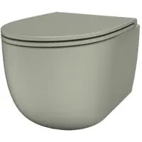 Qeramiq Élan hangtoilet – spoelrandloos – diepte 53 cm – met softclose zitting – mat groen SW1467741/SW1467747