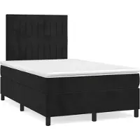 vidaXL Boxspring met matras fluweel zwart 120x190 cm