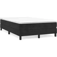 DKD Home Decor Boxspring met matras fluweel zwart 120x190 cm