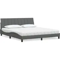 vidaXL Bed met matras "Hanko" stof donkergrijs 180x200 cm