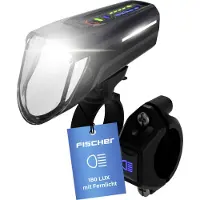 Fischer Fahrrad Koplamp LED werkt op batterijen Zwart