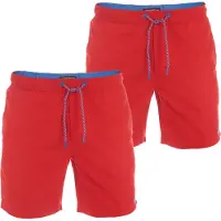 Riverso Heren Short RIVDavid 2 Pack bequem Rood XL Volwassenen Sportieve Zwembroeken met Binnenslip
