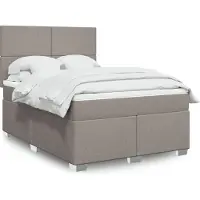 vidaXL Boxspringbed met matras, taupekleurig, 140x200 cm, met stoffen bekleding