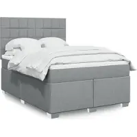 vidaXL Boxspringbed met matras, lichtgrijs, 160x200 cm, gestoffeerd