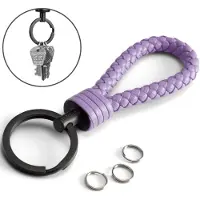 SERASAR Leren Sleutelhanger [Strong], Paars, Fob voor Iedereen