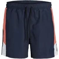 JJ REBEL Zwemshorts 'JREBBENJAMIN' donkerblauw / koraal / wit