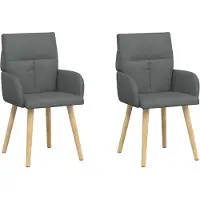 vidaXL Eetstoelen 2 st Stof Donkergrijs 60 x 56 x 96 cm