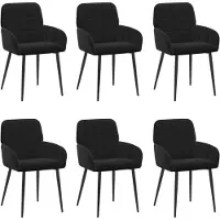 vidaXL Eetstoelen 6 st fluweel Zwart 57 x 50 x 85 cm