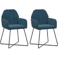 vidaXL Eetstoelen 2 st fluweel Blauw 55 x 50 x 84 cm
