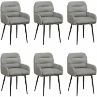 vidaXL Eetstoelen 6 st fluweel Lichtgrijs 59 x 59,5 x 90 cm