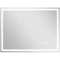 HOMCOM -Badezimmerspiegel-Gehärtetes Glas-80L x 60B x 3,5H cm-Silber