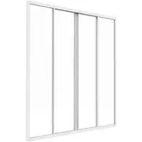 Vente-unique Schuifraam van gepoedercoat wit aluminium 120 x 130 cm (B x H) - RAVENA