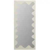 OZAIA Grote spiegel van metaal met golvende structuur - L70 x H160 cm - Beige - GANSU