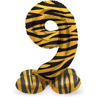Folat - Staande folieballon Cijfer 9 Tiger Chic - 41 cm