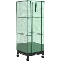 vidaXL Tuinschutting met Kasbedekking en Wielen Zwart 40 x 40 x 129 cm
