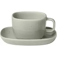 Blomus Koffiekop & Schotel Vahlo Mirage Gray 200 ml (Set van 2)