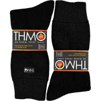 THMO - Thermische fleece gevoerde pantoffelsokken voor heren - Zwart