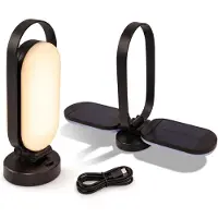 FlinQ Solar Tafellamp PineGlow - Oplaadbare Tafellamp voor Buiten - Campinglamp - Hanglamp - Draadloze Tafellamp