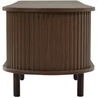 OKWISH TV-Meubel – Rattan Accent – 1 Lade – 2 Schuifdeuren – Donker Notenbruin Stijl – MDF Donkerbruin – 180×40×40 cm – Verstelbare Poten