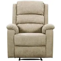 Vente-unique Elektrische relaxfauteuil van taupe stof NEVERS
